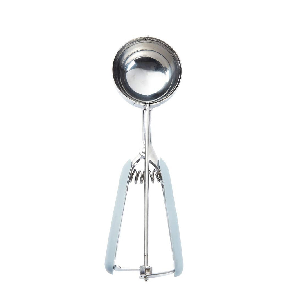 Stainless Steel Ice Cream Scooper 4 Oz - Built-In Blade, Gray Handle