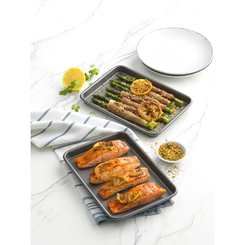 Gray Nonstick Baking Sheets 9x6.2in Set of 2 for Toaster Oven