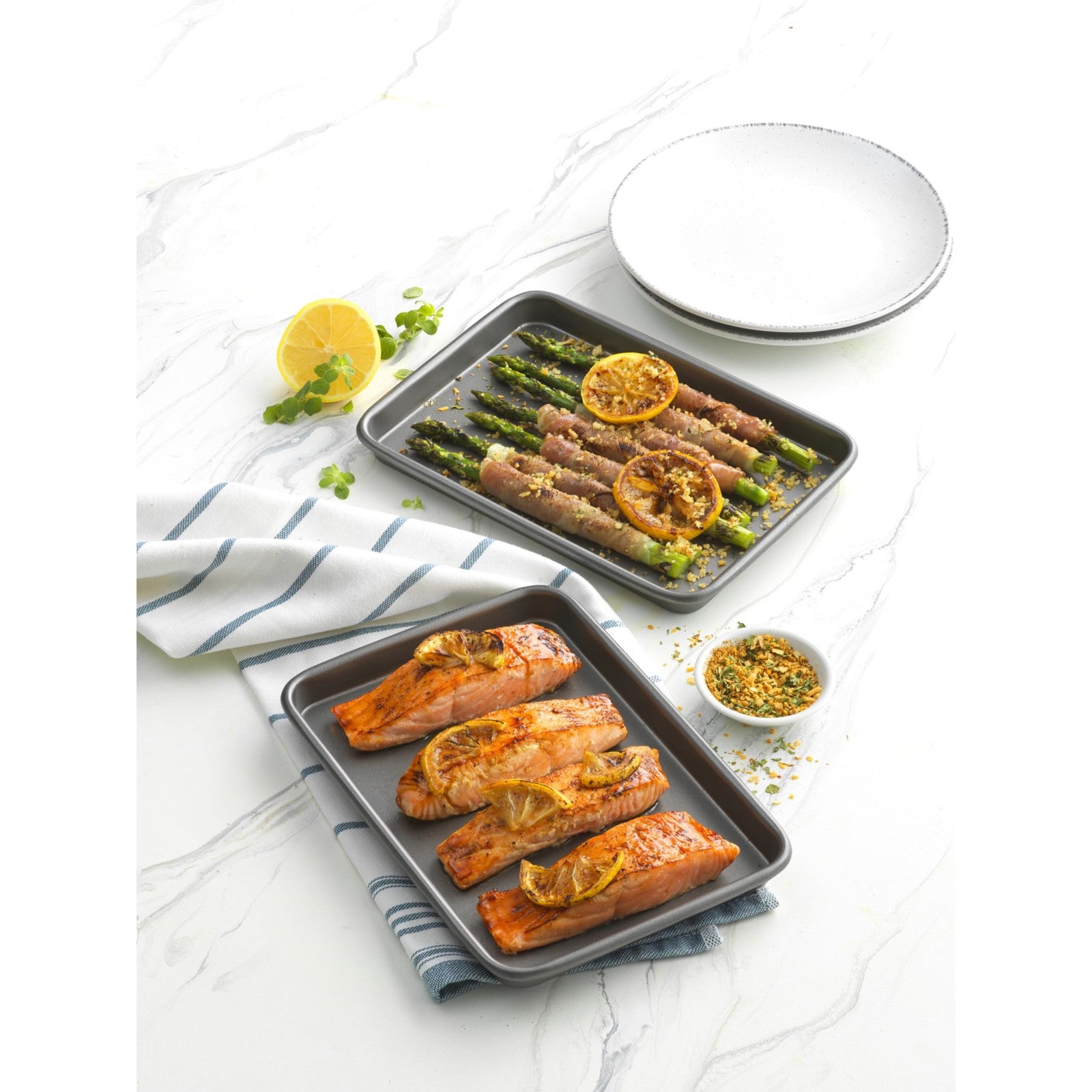 Gray Nonstick Baking Sheets 9x6.2in Set of 2 for Toaster Oven