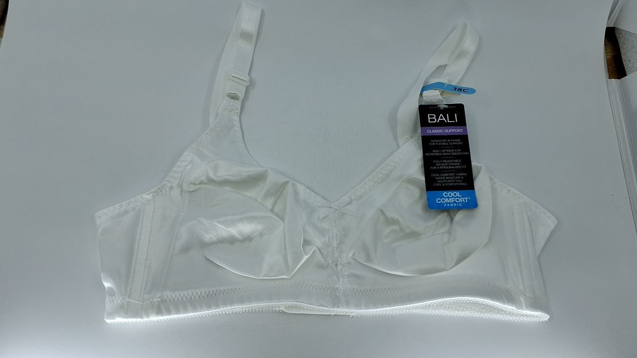 Bali Women's Double Support Wire-Free Bra, White, 38C