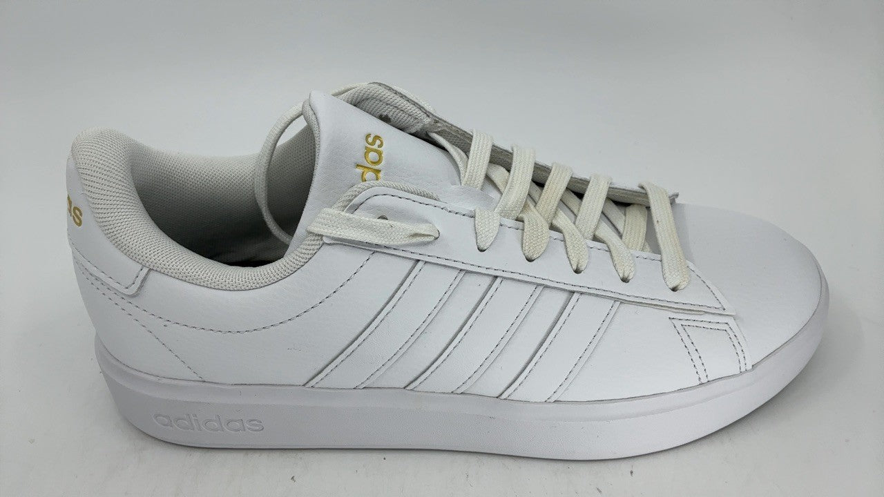 adidas Grand Court 2.0 White/White/Gold Metallic 8 B (M)