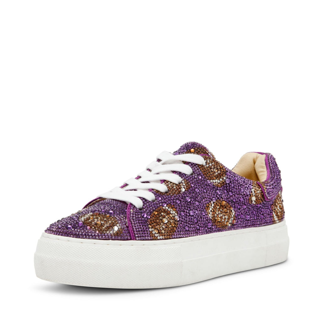 Betsey Johnson Women's Sidny Sneaker, Purple Football, 9.5