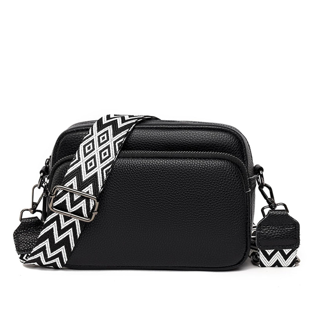 DIVCIDLC Small Crossbody Bag with Adjustable Wide Guitar Strap, Women, Black