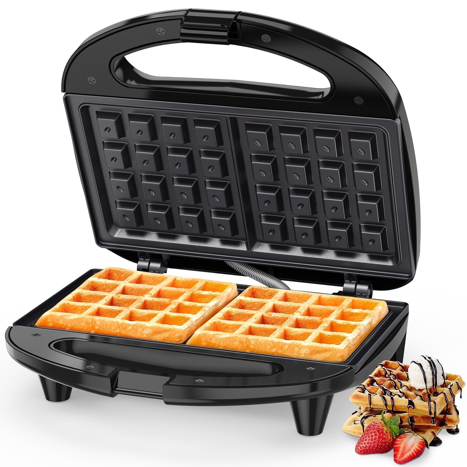 OSTBA 750W Waffle Maker 2 Slice Non-Stick Compact Design