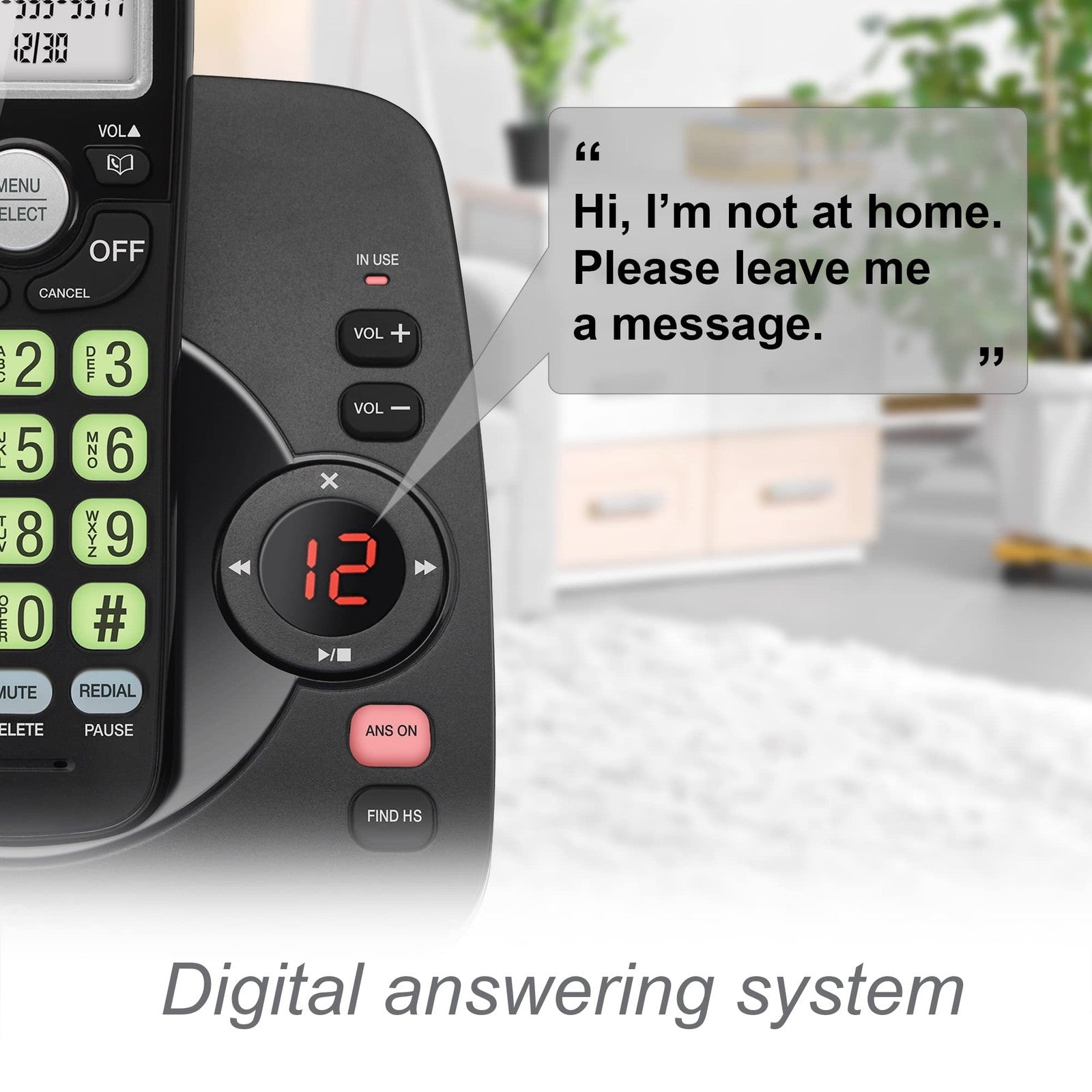 VTech VG104-11 Cordless Phone, Backlit Display, 1000 ft Range, Black