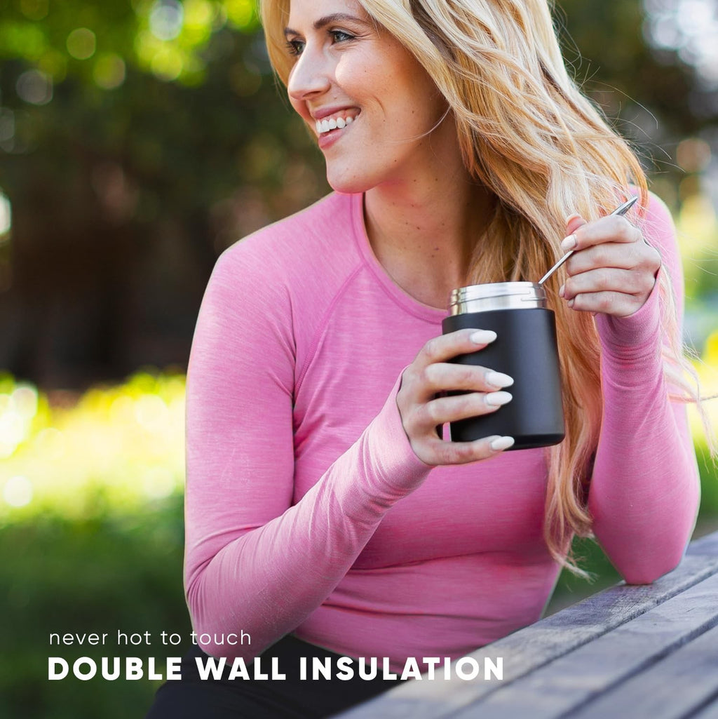 12oz Stainless Steel Food Jar - Vacuum Insulated, Leak Proof - Ice Gray