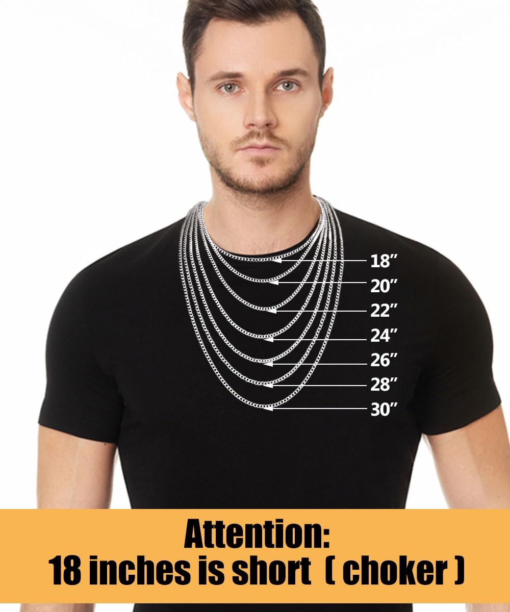 Silver Cross Necklace for Men, 20In Chain, Stainless Steel, Hypoallergenic