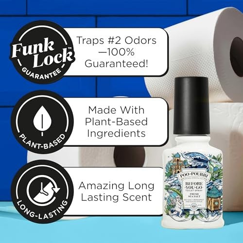 Poo-Pourri Fresh Sea Salt Toilet Spray 4 Fl Oz, Plant-Based Deodorizer