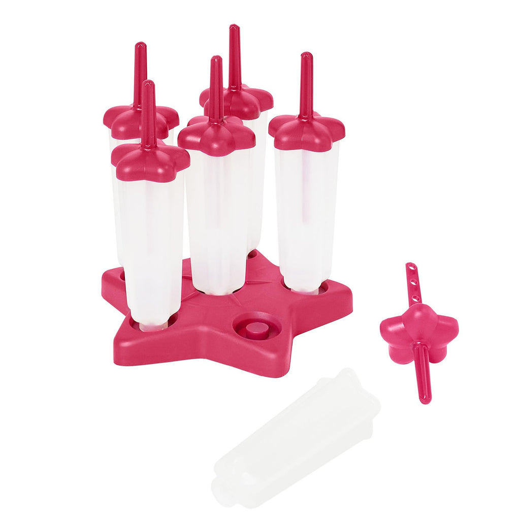 6-Pack Tovolo Star Ice Pop Molds w/ Sticks, Dishwasher Safe, Pink