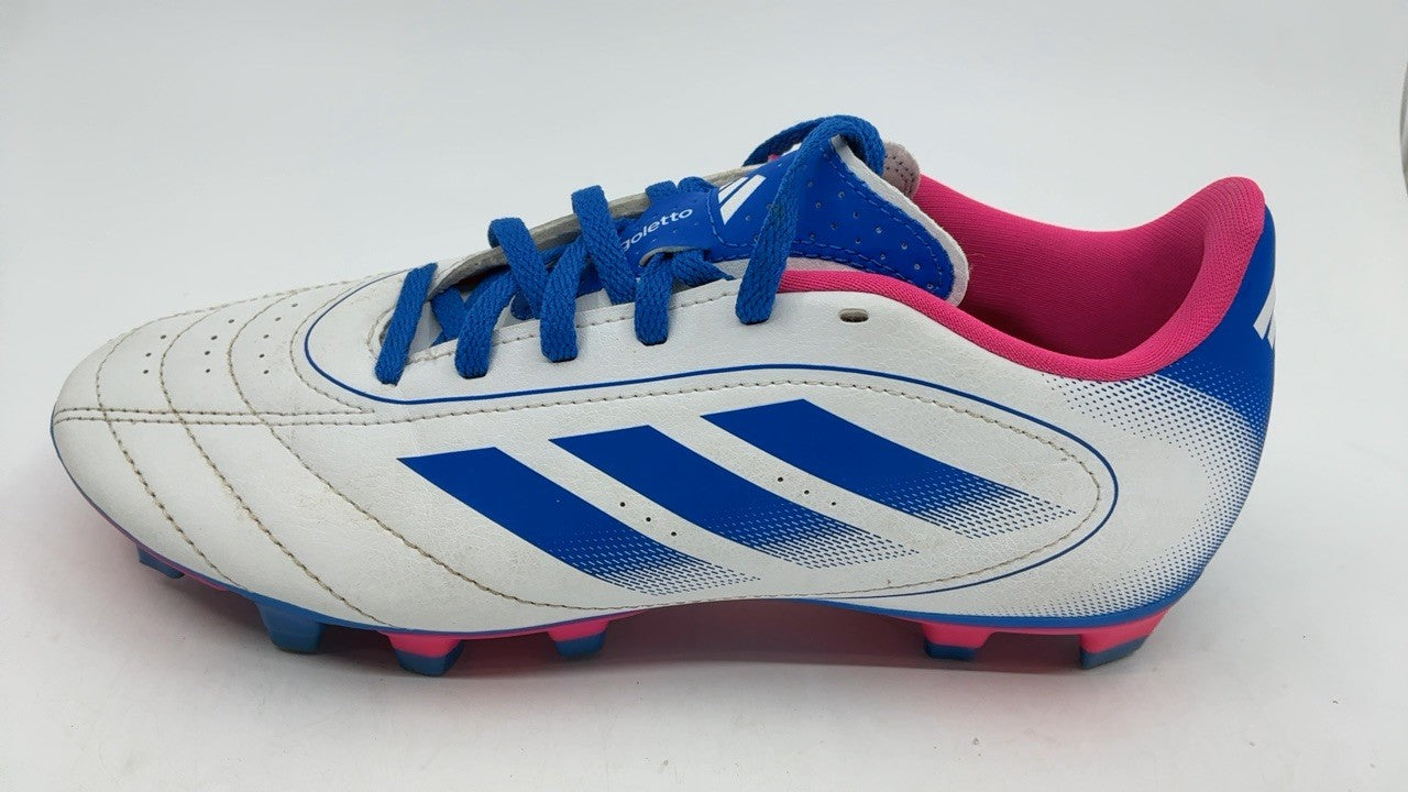 Adidas Goletto IX Soccer Shoes, Synthetic, White/Bright Royal, 6.5
