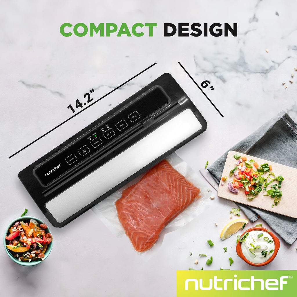 NutriChef Food Vacuum Sealer, Compact Design, LED Indicator Lights