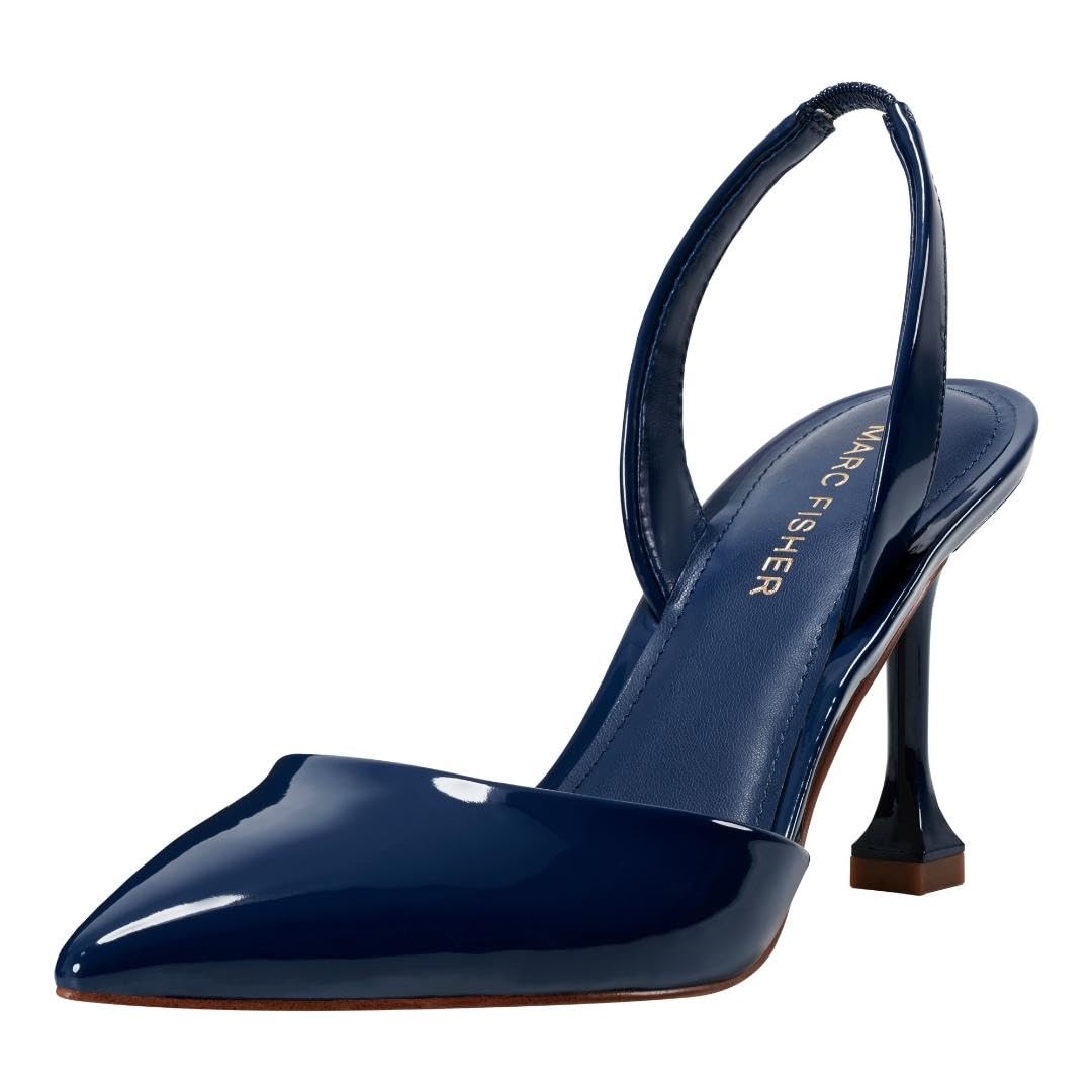 Marc Fisher Women's HADYA Pump, Dark Blue Patent 400, 8