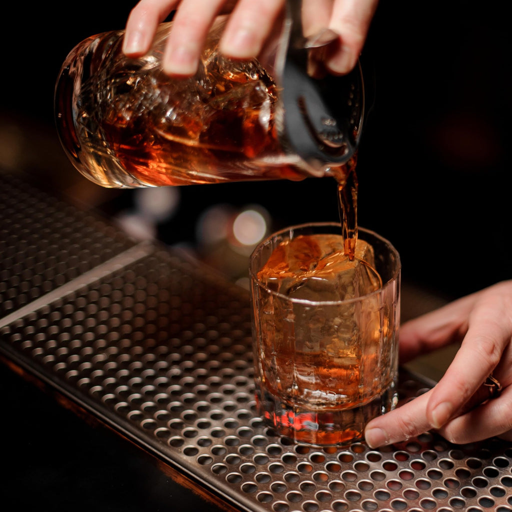 Elegant Cocktail Mixing Glass & Stainless Steel Strainer Set