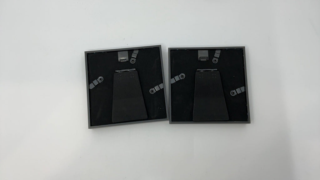 Matte Black 4x4 Picture Frame Set, Thin Aluminum Metal w/ Glass (2 Pack)