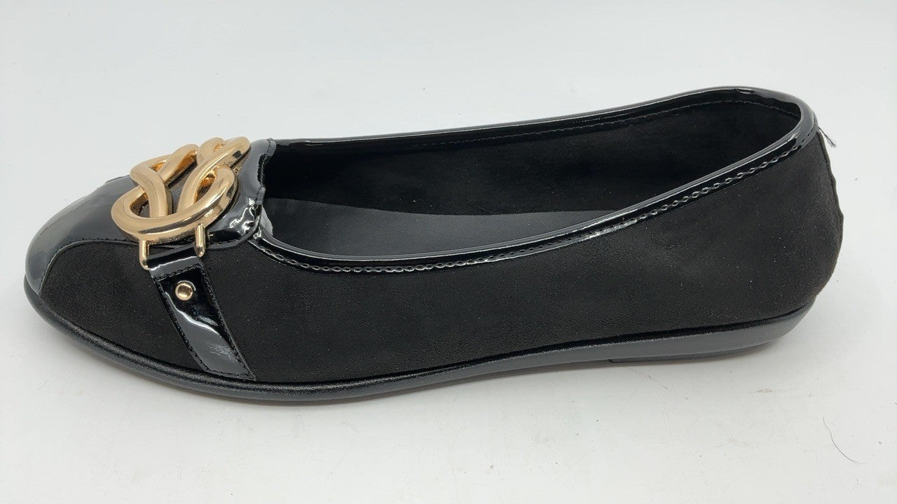 Aerosoles Big Bet Ballet Flat, Black Faux Suede, 10M