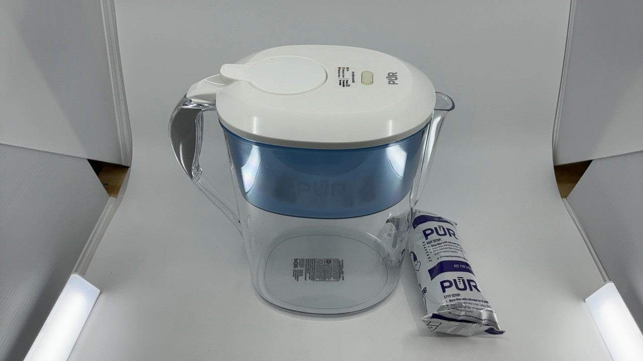 11-Cup PUR Water Pitcher, Powerful Filtration, White, Dishwasher Safe