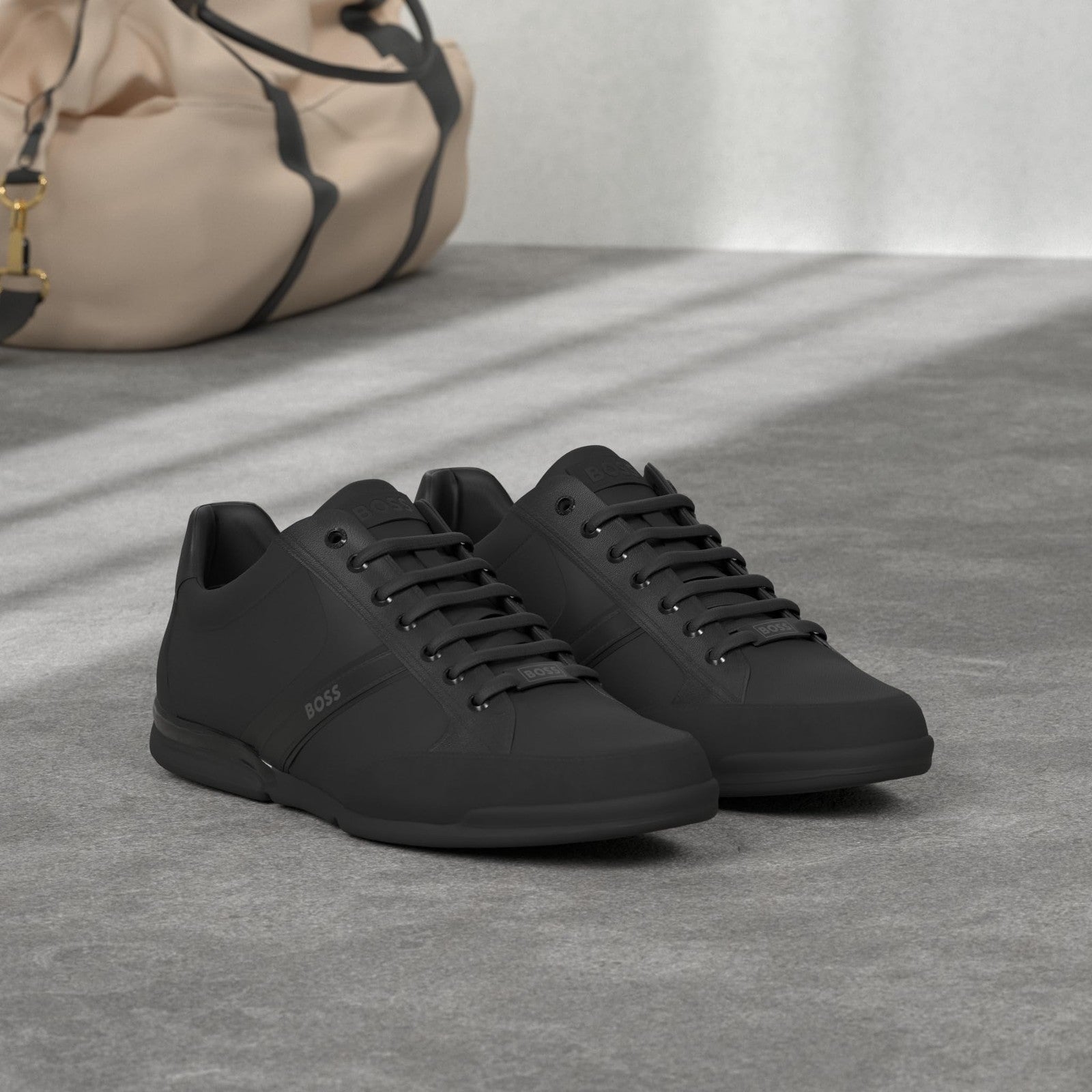 BOSS Black Low Top Sneaker 13 M US Slip Resistant Memory Foam