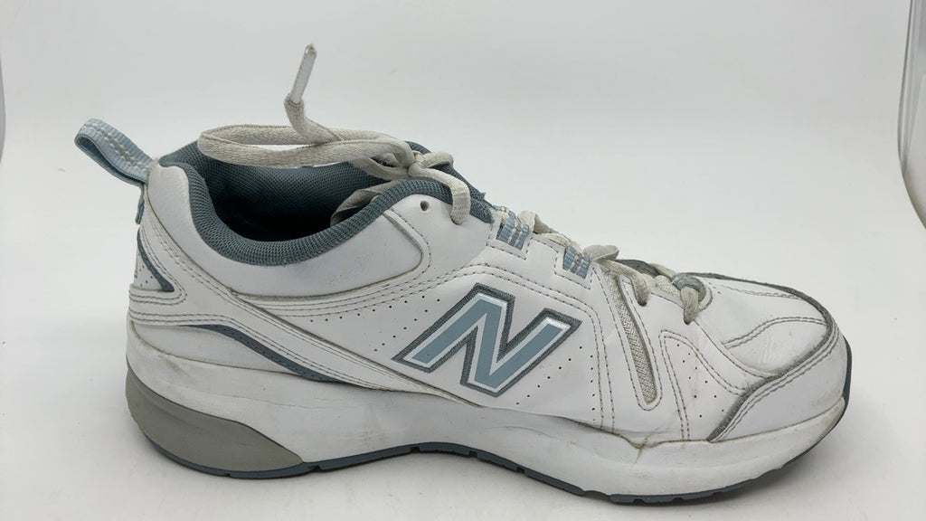 New Balance 608 V5 Women's Cross Trainer, White/Light Blue, Size 9 Wide