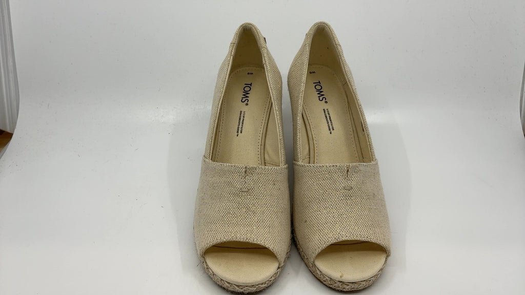 TOMS Women's Michelle Wedge Sandal, Dark Natural, 6