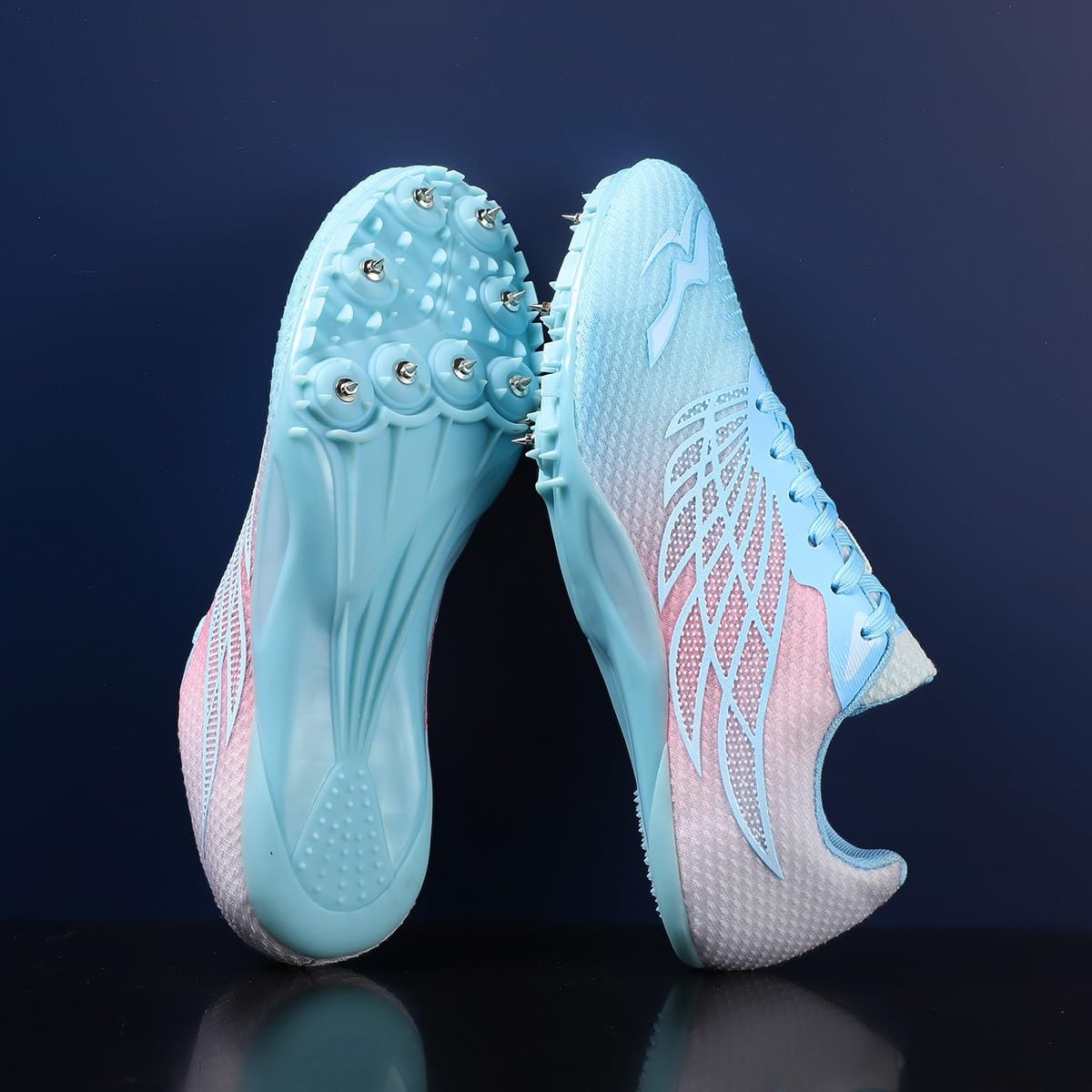 Pink WESHIRUN Track & Field Shoes 8 Spikes Men Women Kids Size 6.5W/5M