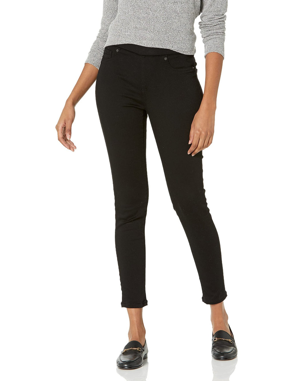 Black Mid-Rise Stretch Jegging, Women's Size 8, Pull-On Style