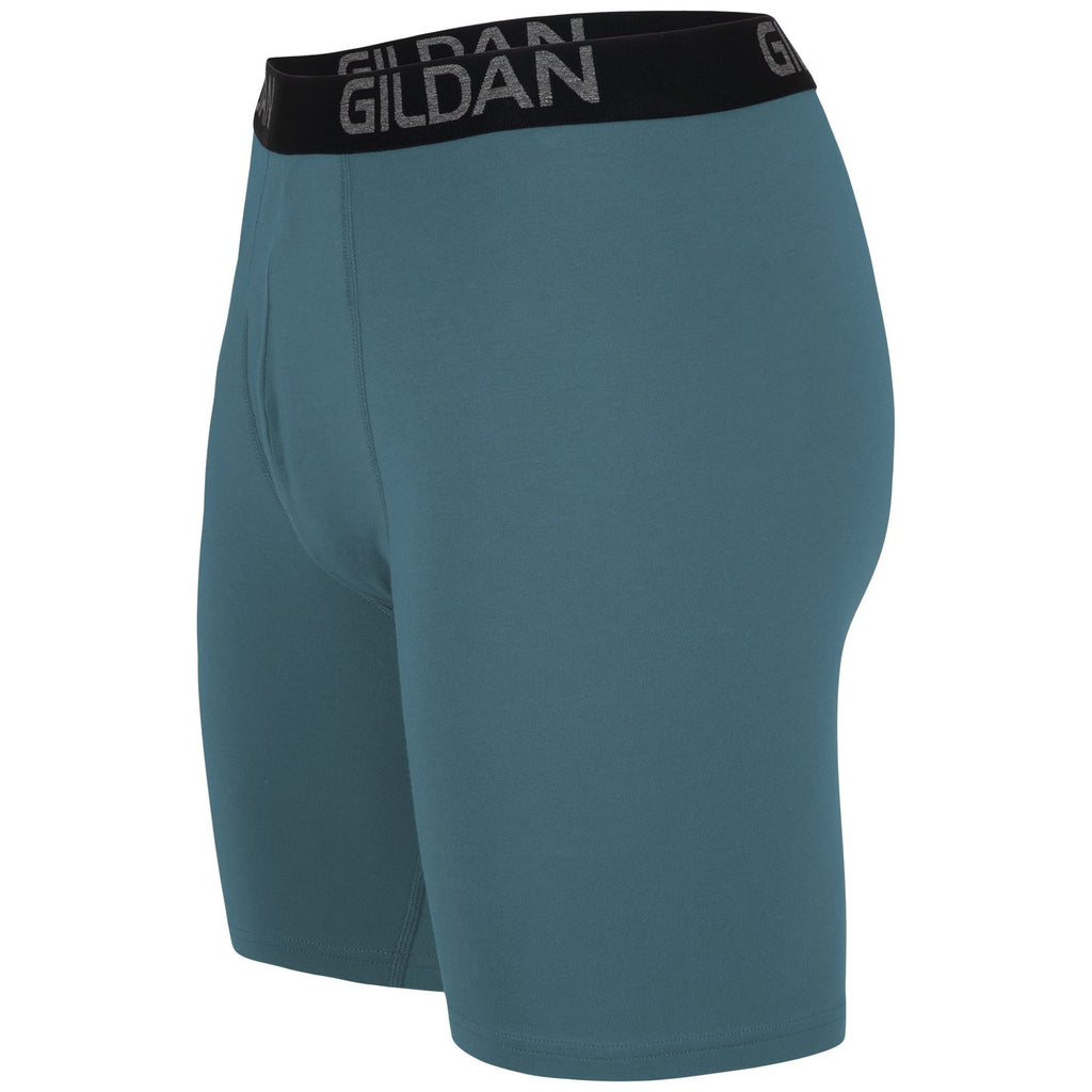 Men's Gildan Boxer Briefs, Cotton Stretch, 4-Pack, Medium, Hthr Dark Grey/Navy