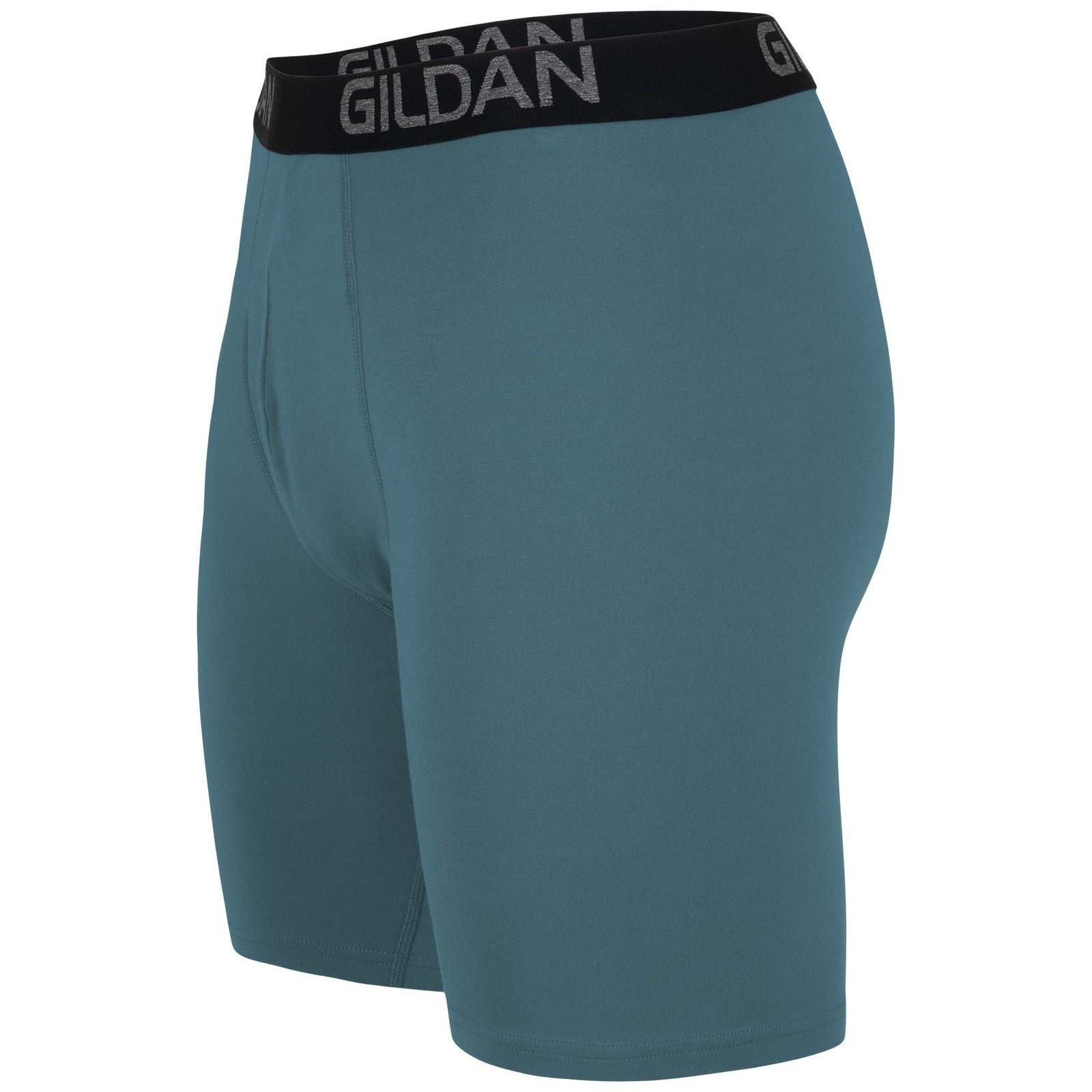 Men's Gildan Boxer Briefs, Cotton Stretch, 4-Pack, Medium, Hthr Dark Grey/Navy