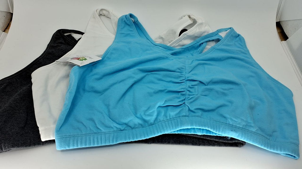Fruit of the Loom Women's Racerback Sports Bra 44, Turquoise/White/Charcoal