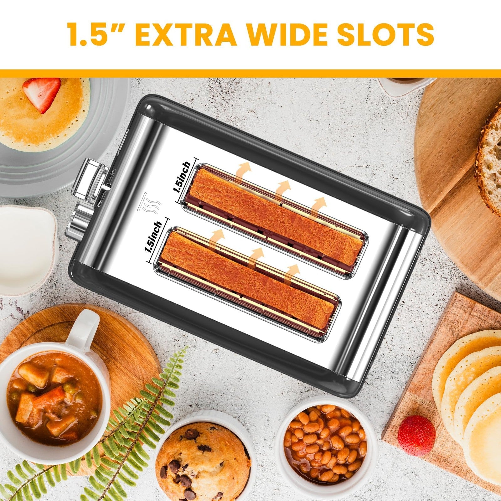 Black 2-Slice Toaster w/ 6 Browning Settings & Removable Crumb Tray