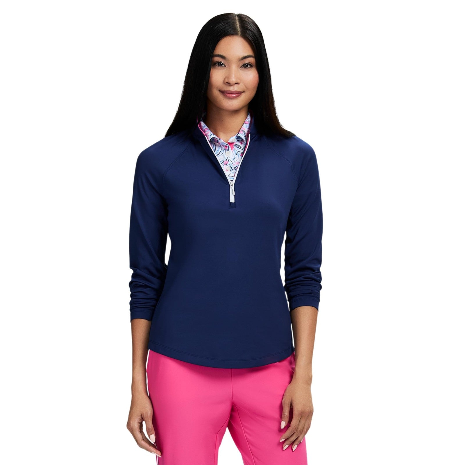 IZOD Women's Paloma Quarter Zip Pullover, Medieval Blue, Medium