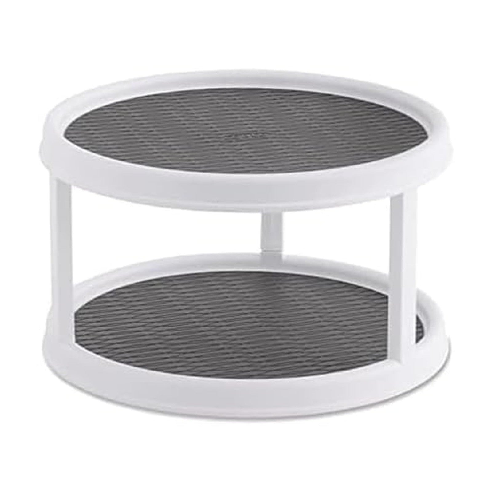 Copco Non-Skid Turntable, 2-Tier, 12-Inch, Durable & Easy Clean, White/Gray