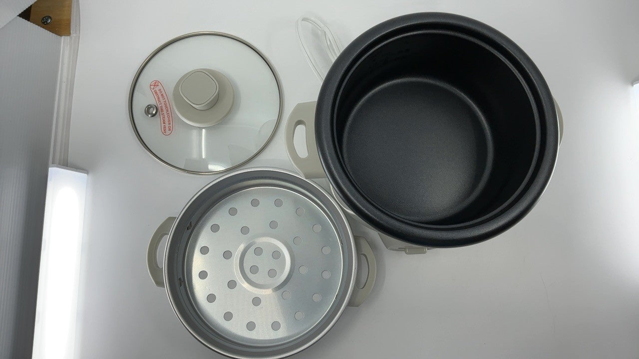 Aroma 4-Cup Rice Cooker Steamer Oatmeal Maker White 1 Qt ARC-302-1NG