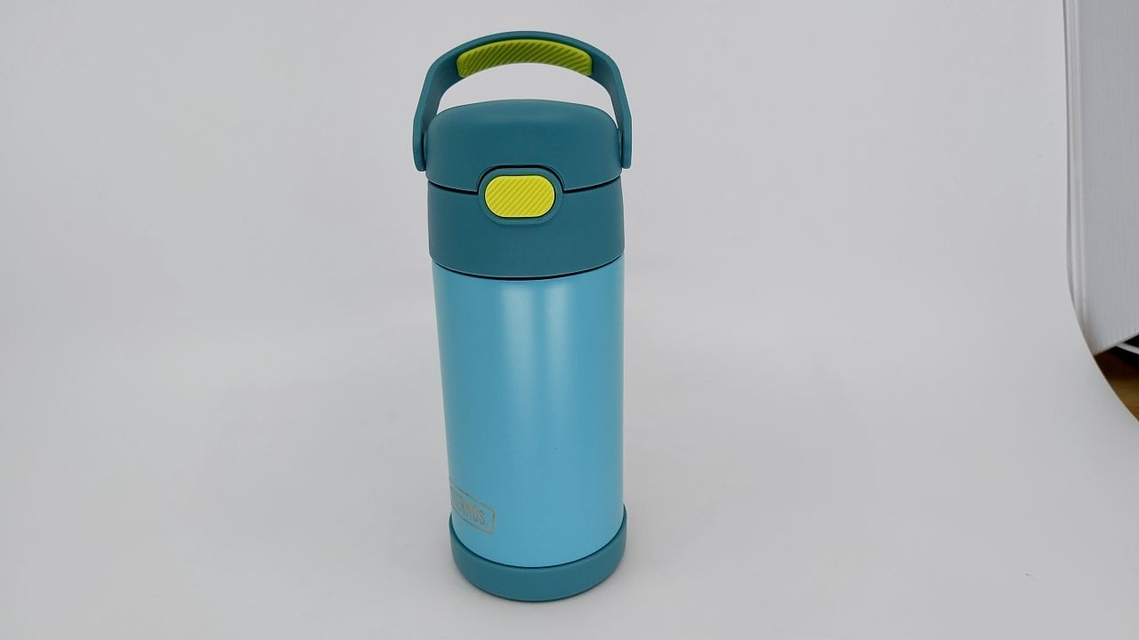 Kids 12oz Stainless Steel Water Bottle w/ Straw, THERMOS FUNtainer Blue/Green