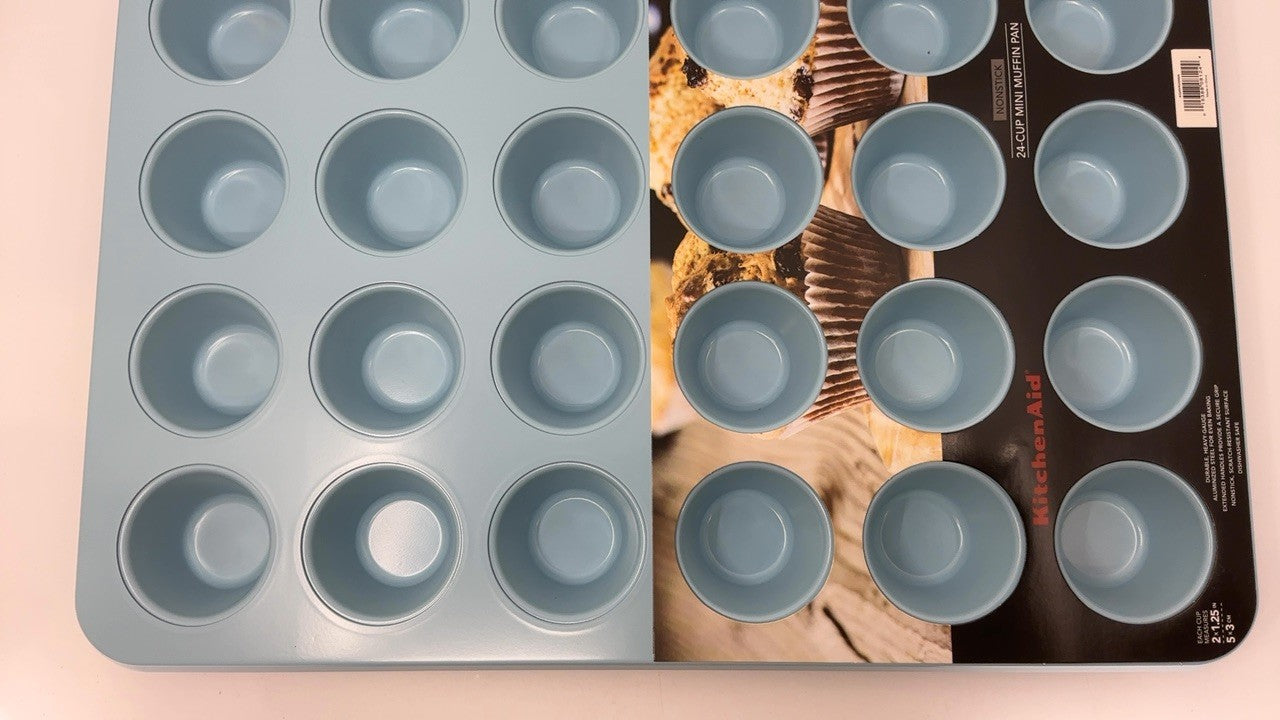 KitchenAid 24-Cup Nonstick Aluminized Steel Mini Muffin Pan, Mineral Water