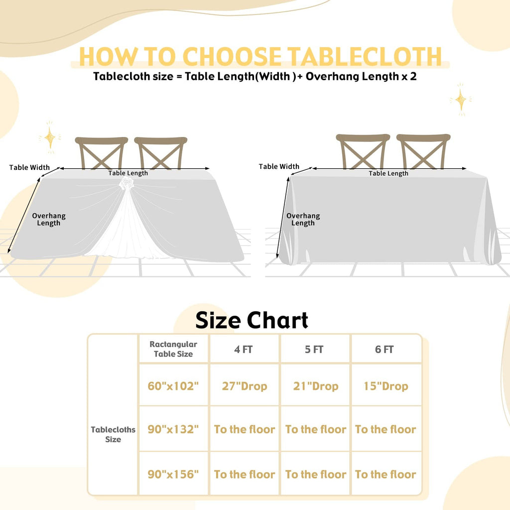 Silver Glitter Tablecloth 60x102 Inch for Baby Shower & Parties