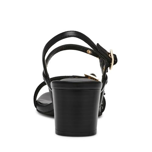 Anne Klein Women's Block Heel Sandal Mackenzie, Black, 6