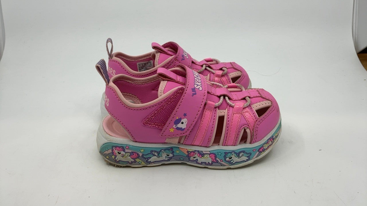 SKECHERS Girls Play Scene-Fun Squad Sneaker, Pink/Multi, 9 Toddler