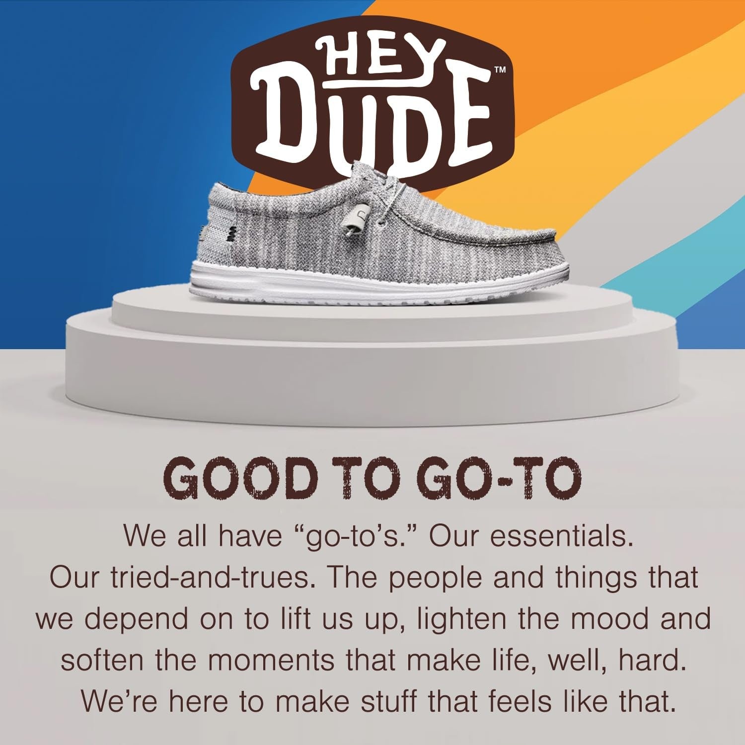 Hey Dude Men's Wally Mid Grey Slip-On Shoes Size 12 Lightweight