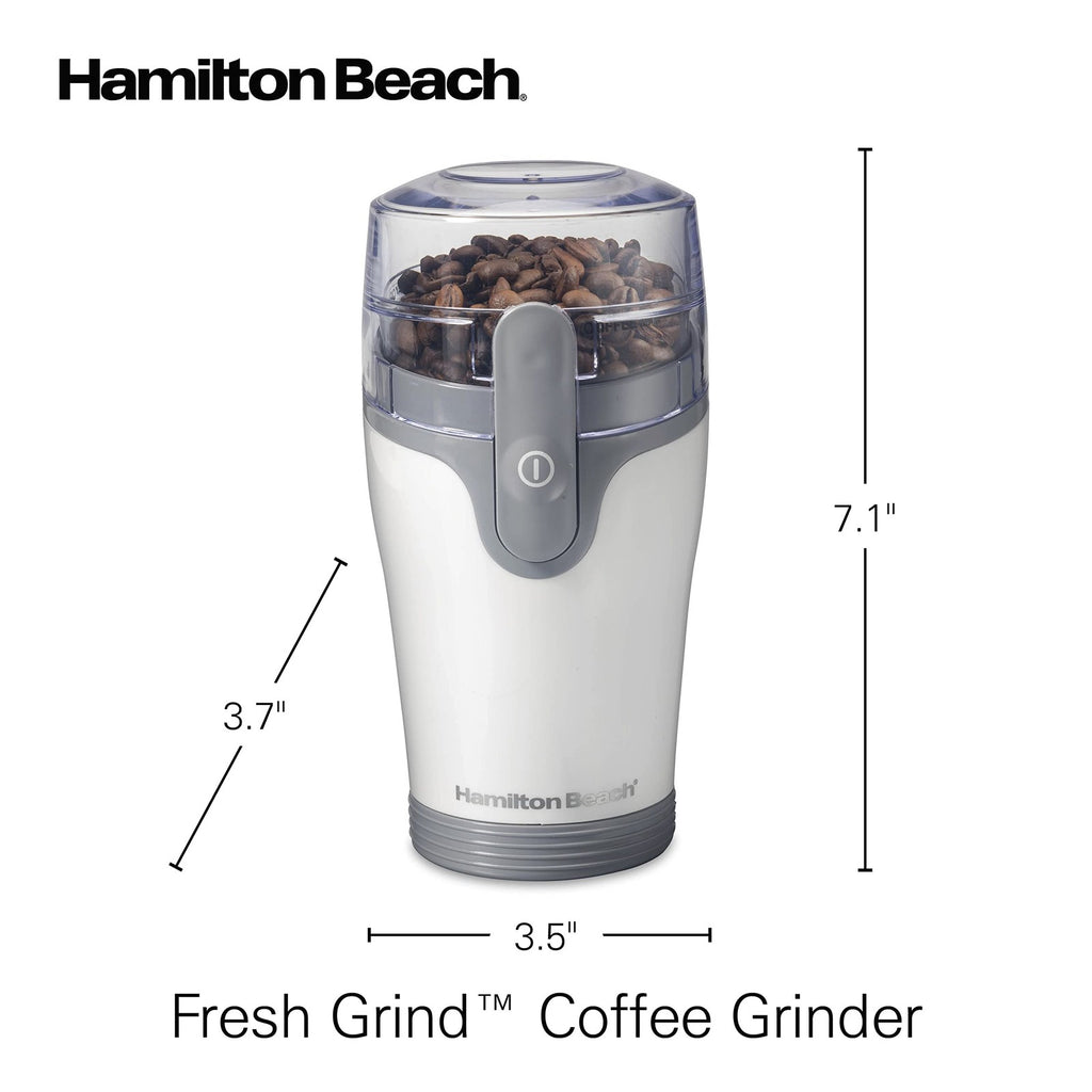 Electric Coffee Grinder for Beans & Spices, 12 Cups, White, Stainless Steel