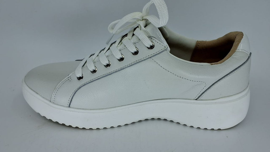 Vionic Women's Kearny Lace Up Sneaker, White Leather, 9.5 Wide