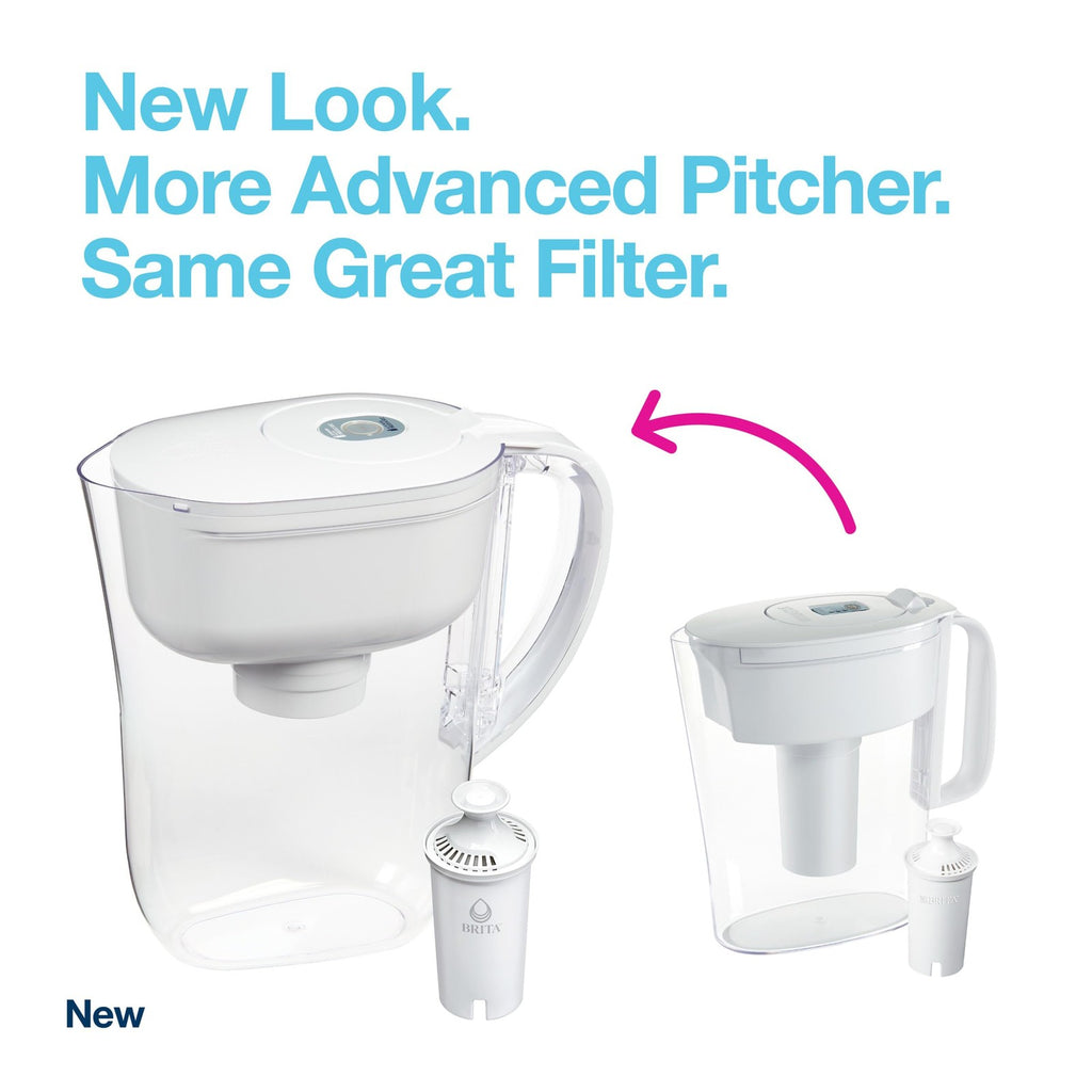 Brita Water Filter Pitcher, 6-Cup Capacity, BPA Free, White, 1 Filter