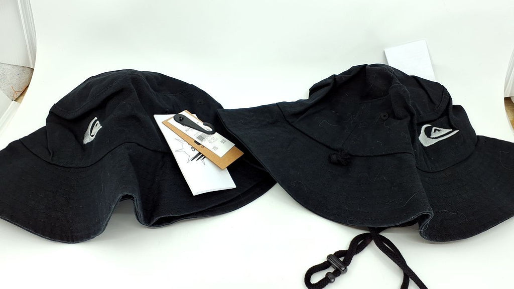 Black Cotton Floppy Visor Hat, Quiksilver, L-XL, Sun Protection