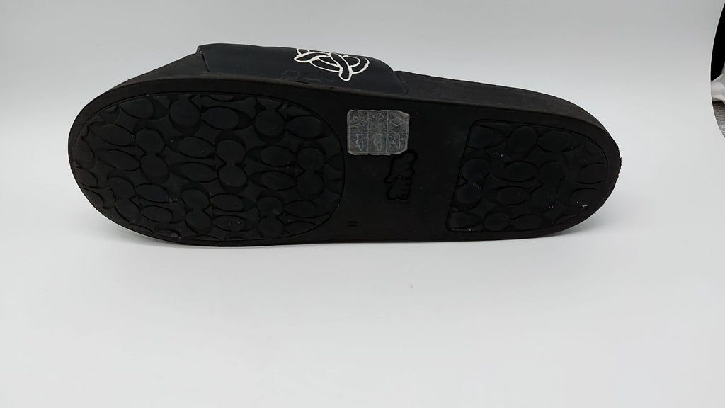 Coach Men's Slide Sandal with Sketch Print Platform, Charcoal/Black, 11