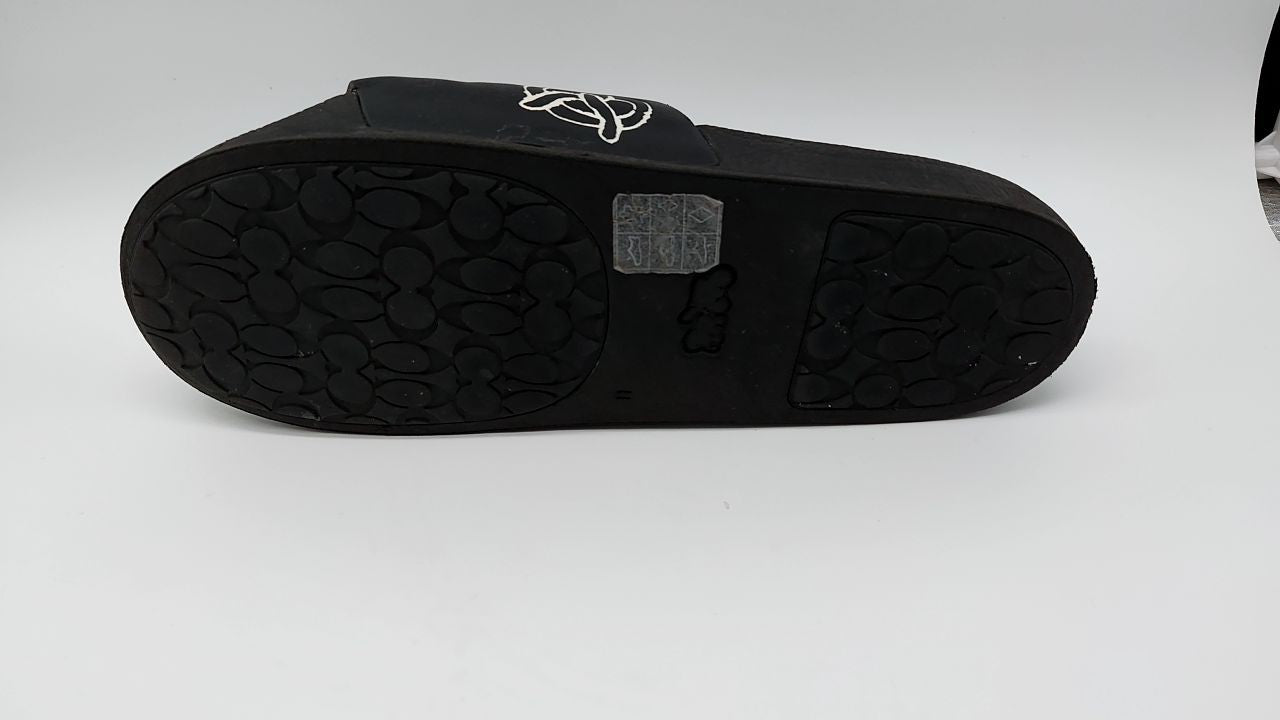 Coach Men's Slide Sandal with Sketch Print Platform, Charcoal/Black, 11