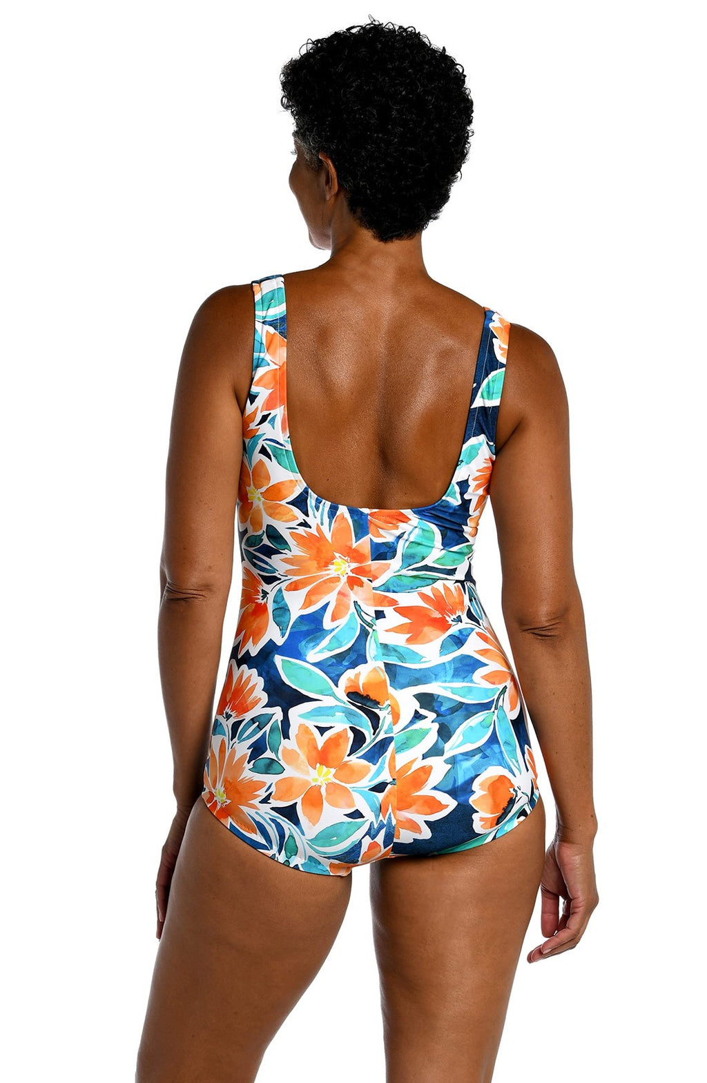 Maxine Women's One Piece Swimsuit, Floral Print, Size 16, Shirred Front