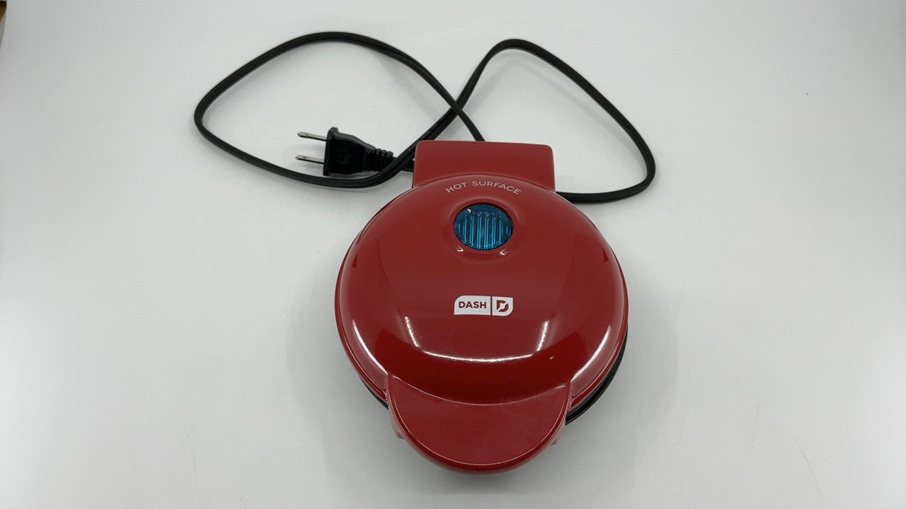 DASH Mini Waffle Maker Machine Red Heart 4 In Non-Stick Cooking Surface