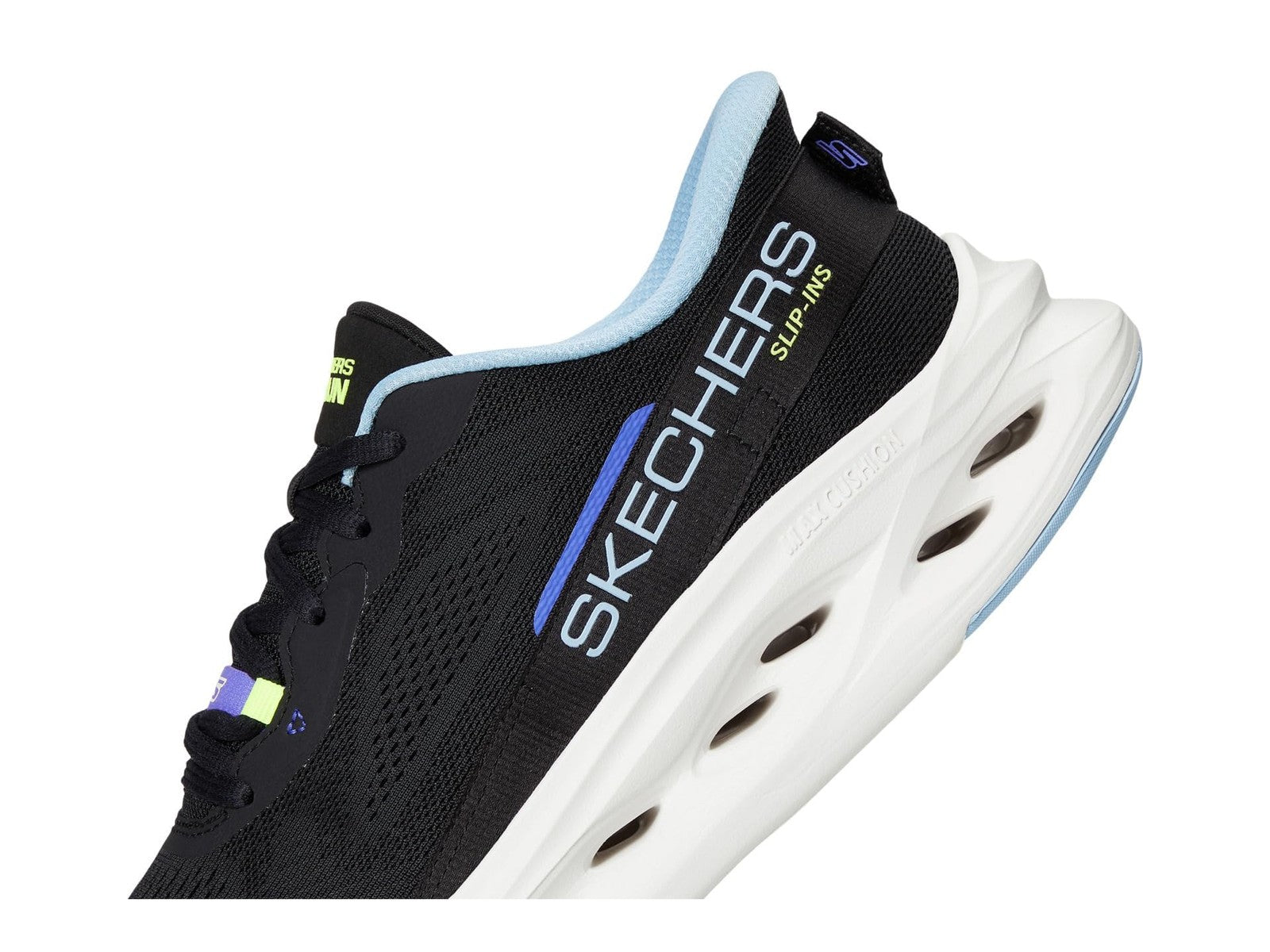 Skechers Women's Max Cushioning Slip-Ins Sneaker Black/Blue Size 9.5