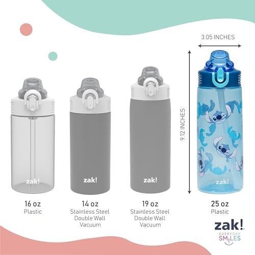 Reusable 25oz Disney Water Bottle - Stitch, Easy Clean & Travel Ready