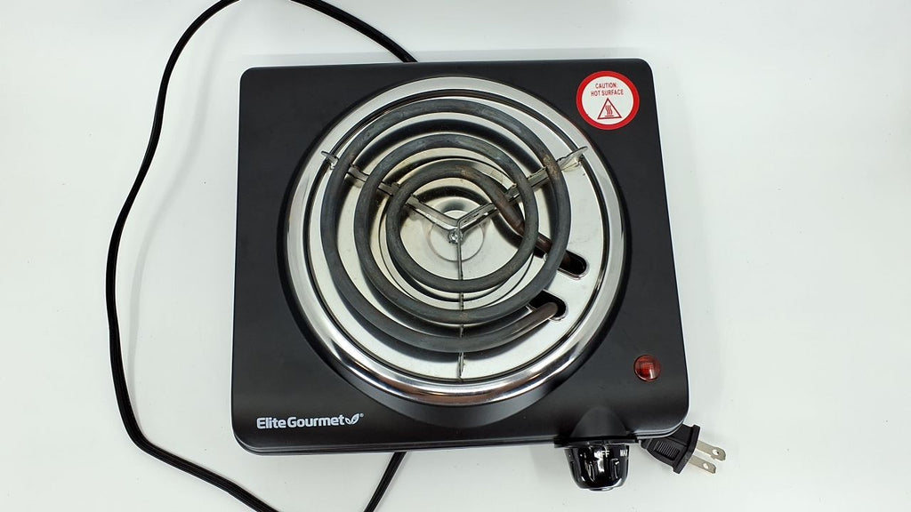 Elite Gourmet ESB100B Electric Hot Plate, Black, Single Coil, 1000W