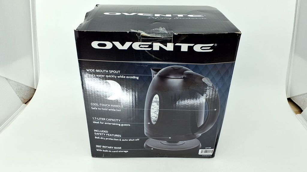 OVENTE 1.7L Electric Kettle, Fast Boiling, Removable Filter, Black